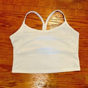 Beyond Yoga White Cropped Racerback Top